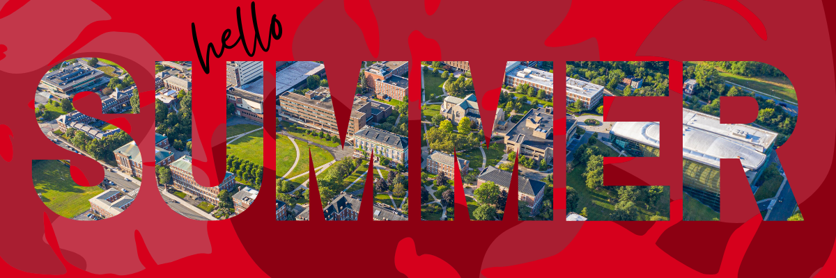 Graphic with the Word Summer Made of photos from RPI's Campus